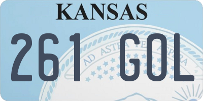 KS license plate 261GOL