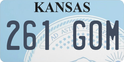 KS license plate 261GOM