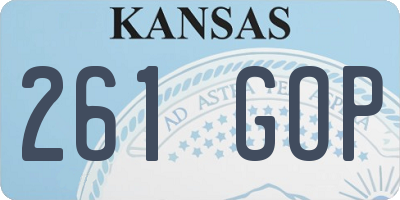 KS license plate 261GOP