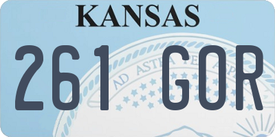 KS license plate 261GOR