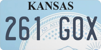 KS license plate 261GOX