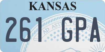KS license plate 261GPA