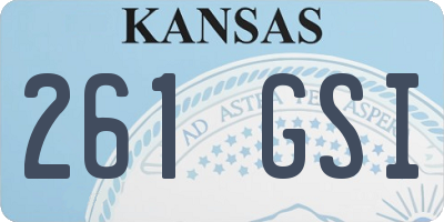 KS license plate 261GSI