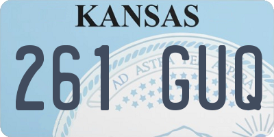 KS license plate 261GUQ