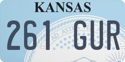 KS license plate 261GUR