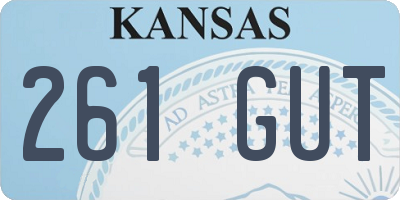 KS license plate 261GUT