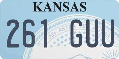 KS license plate 261GUU