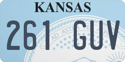 KS license plate 261GUV
