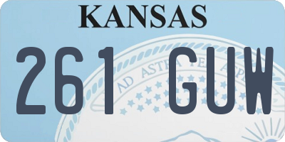 KS license plate 261GUW