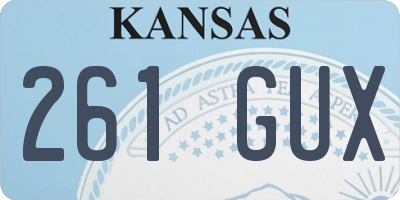 KS license plate 261GUX