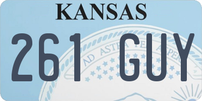 KS license plate 261GUY