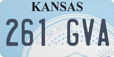 KS license plate 261GVA