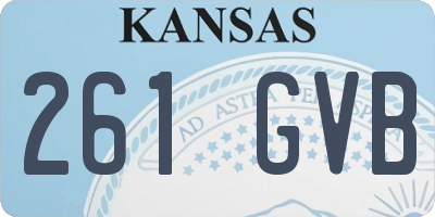 KS license plate 261GVB