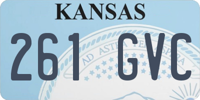 KS license plate 261GVC