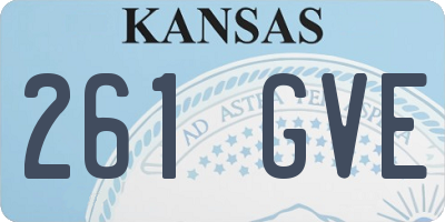 KS license plate 261GVE