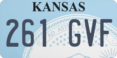 KS license plate 261GVF