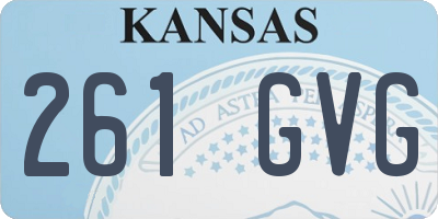 KS license plate 261GVG