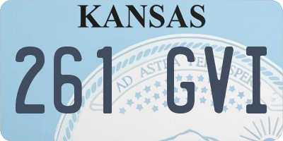 KS license plate 261GVI