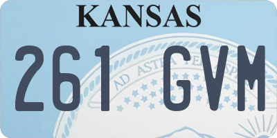 KS license plate 261GVM