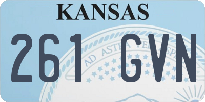 KS license plate 261GVN