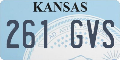 KS license plate 261GVS