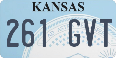 KS license plate 261GVT