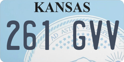 KS license plate 261GVV