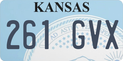 KS license plate 261GVX
