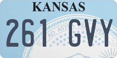KS license plate 261GVY