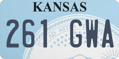 KS license plate 261GWA