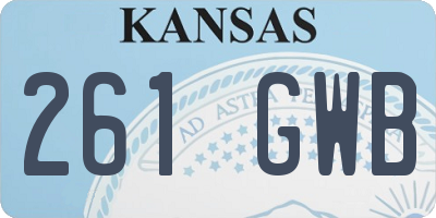 KS license plate 261GWB