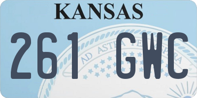 KS license plate 261GWC