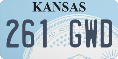 KS license plate 261GWD