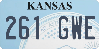KS license plate 261GWE