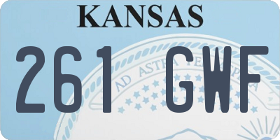 KS license plate 261GWF