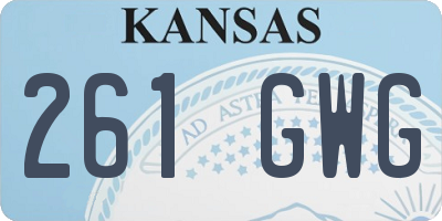 KS license plate 261GWG