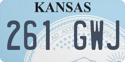KS license plate 261GWJ