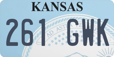 KS license plate 261GWK