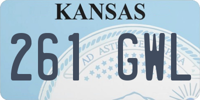 KS license plate 261GWL