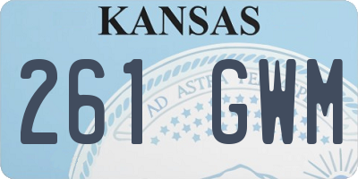 KS license plate 261GWM