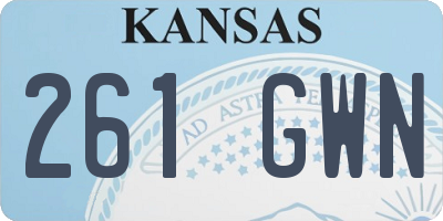 KS license plate 261GWN