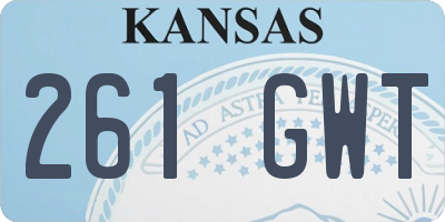 KS license plate 261GWT