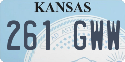 KS license plate 261GWW