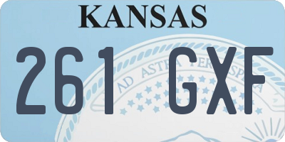 KS license plate 261GXF
