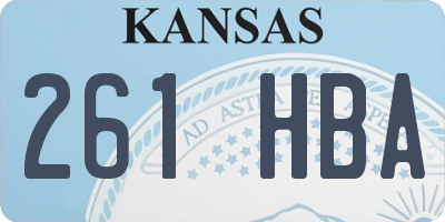 KS license plate 261HBA