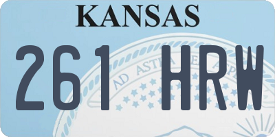 KS license plate 261HRW