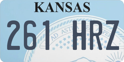 KS license plate 261HRZ