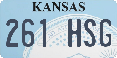 KS license plate 261HSG