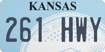 KS license plate 261HWY