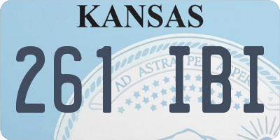 KS license plate 261IBI